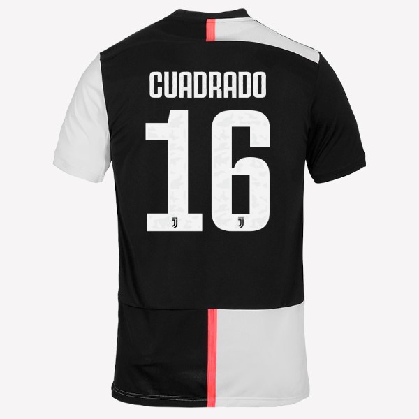 Camiseta Juventus NO.16 Cuadredo Replica Primera Ropa 2019/20 Blanco Negro